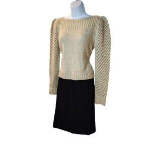 LoveShackFancy Alpaca Wool Blend Sweater – XS – Cream – Bateau Neckline – Prelov
